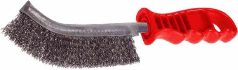 Stahldrahtbürste rot roter Griff