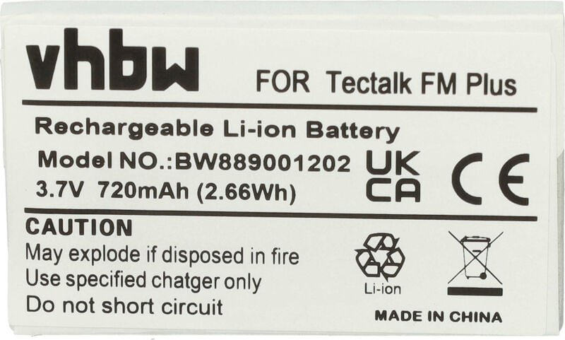 Thumbnail - Vhbw - Akku kompatibel mit Intek T60 Funkgeräte mit UKW-Radio (720 mAh, 3,7 v, Li-Ion)