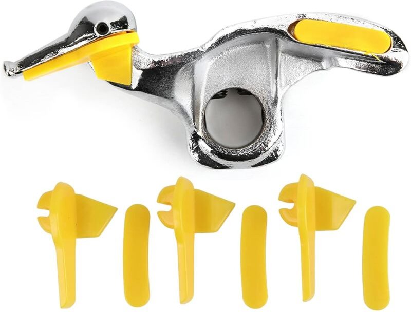 Csparkv - Reifenmontierhalterung (30 mm), Autoreifenmontierhalterung aus Edelstahl, Entenkopfzubehör mit Schutzpolstern