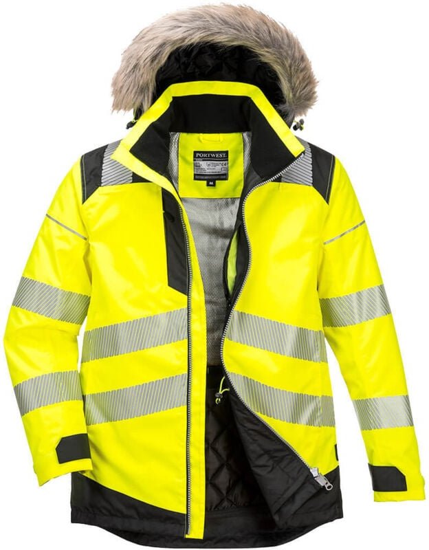 Hochsichtbarer Winterparka PW3 Gelb/Schwarz XL