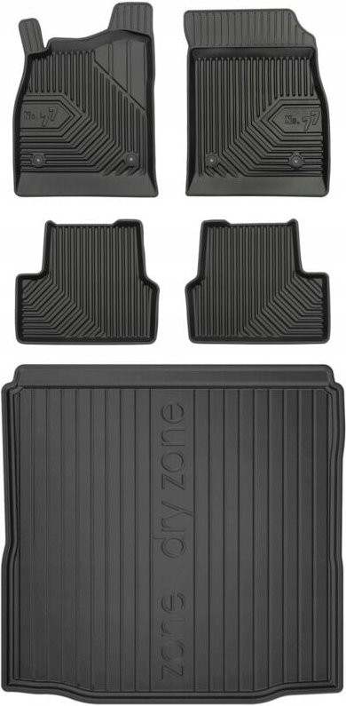 SET 77 Gummifußmatten und Fußmatten Chevrolet Cruze 1 Limousine 2008-2016 bw