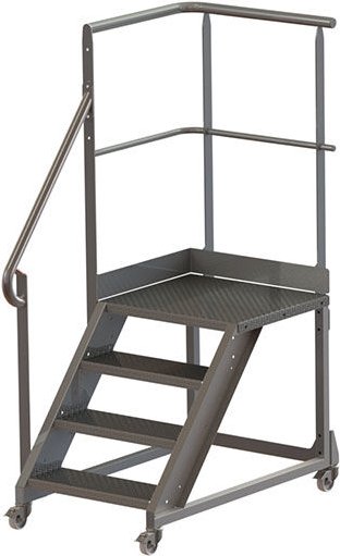 Stahlplattform mit 6 Stufen - max. Arbeitshöhe 3,20 m - PL600INOX320-GCGR