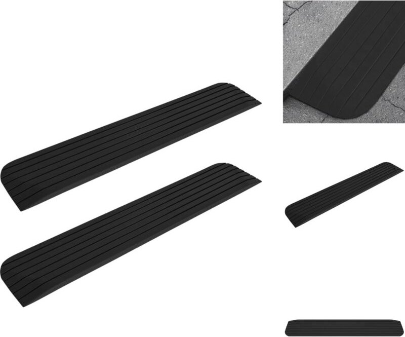 Vidaxl - Verkehrsschilder - Living Schwellenrampen 2 Stk. 110x21x2,5 cm Gummi