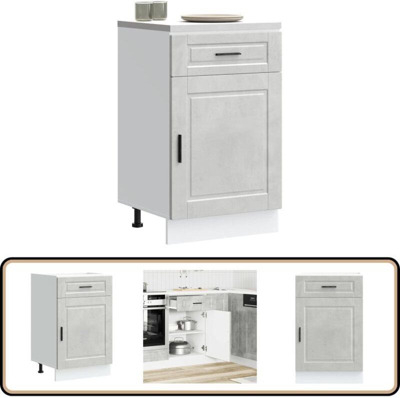 Küchenunterschrank Porto Betongrau Holzwerkstoff - Vidaxl