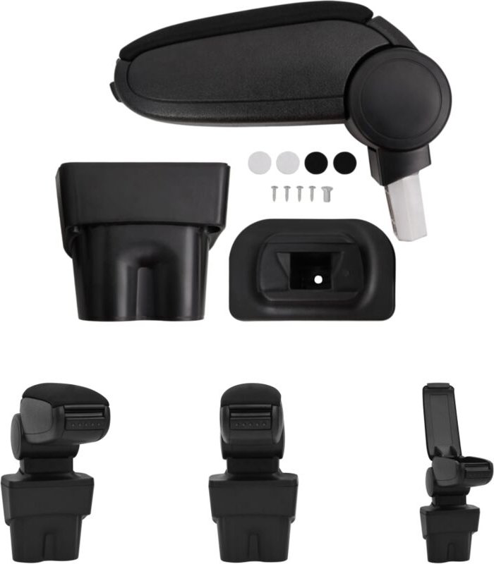 The Living Store Auto-Armlehne Schwarz 17x32x(35,5-52) cm ABS - Kfz-Sitze