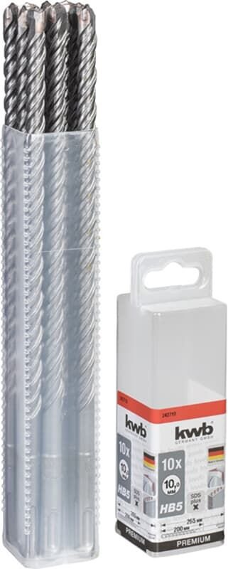 KWB - HB5 sds Plus Hammerbohrer, 265/200 mm, ø 10 mm, 10 Stück