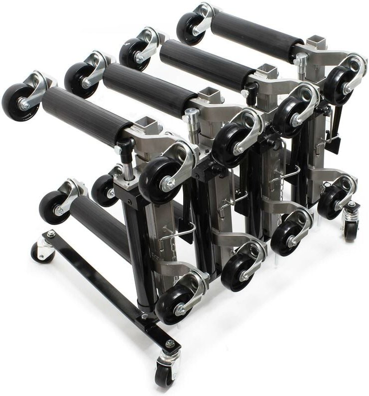 Thumbnail - Set Aufbewahrung für 4x Pkw Rangierhilfe und 4x Wagenheber, Rack Rollbar, Rangierheber hydraulisch je 680kg Tragkraft bi...