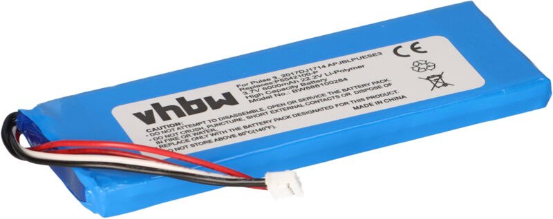 Vhbw - Akku kompatibel mit jbl Pulse 3, APPUESE3, 2017DJ1714 Lautsprecher Boxen Speaker (6000 mAh, 3,7 v, Li-Polymer)