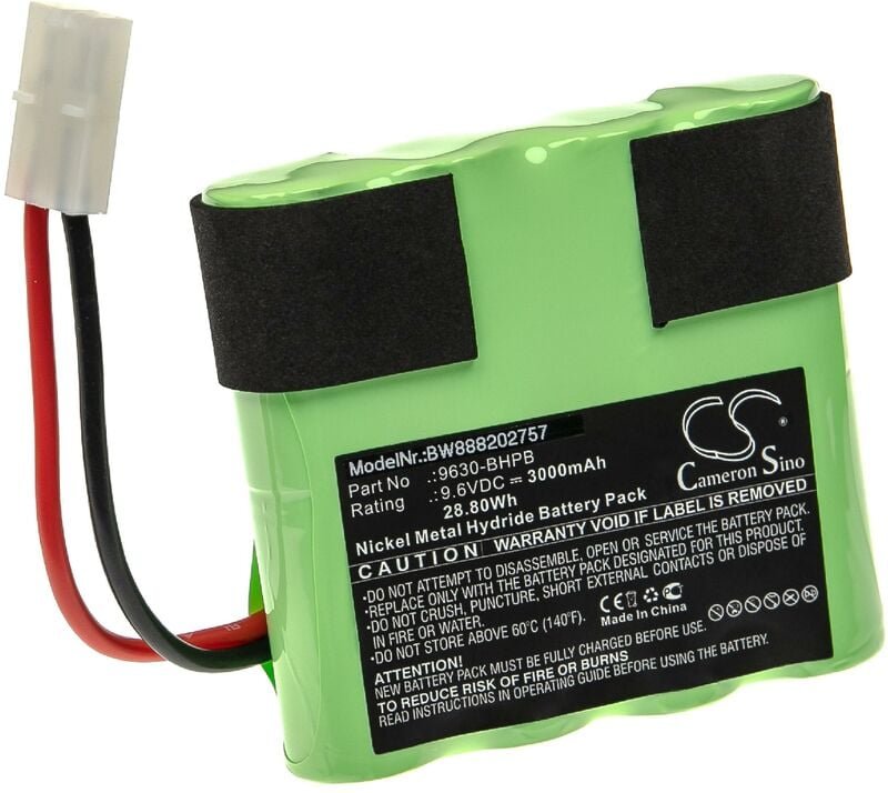 Vhbw - Akku Ersatz für Water Tech 9630-BHPB für Poolsauger (3000mAh, 9,6V, NiMH)