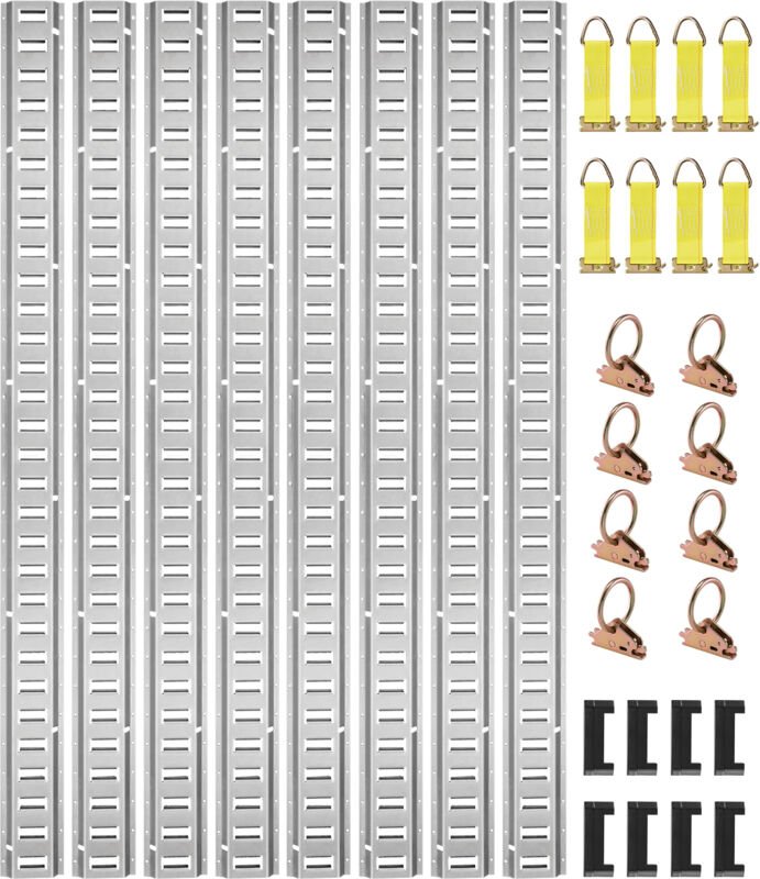 Vevor Zurrschienen 34 Stk. Airlineschienen, Silber Transportschiene, 454 kg Max. Tragfähigkeit Ankerschiene, 1,52 m Schi...