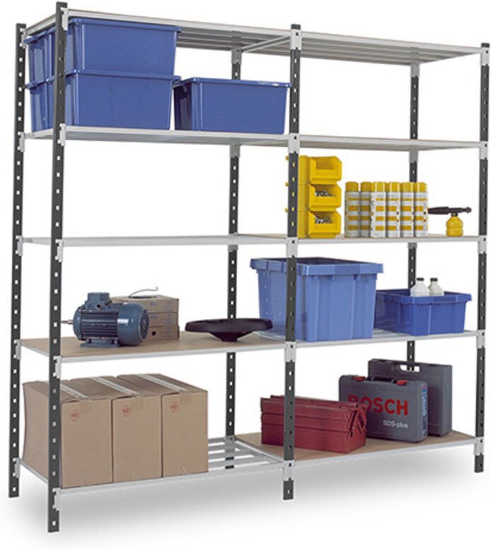 Regale für die Werkstatt 5 Ebenen - Startmodul - 2000x1000x1200 - Max. Belastung pro Ebene 217kg/Ebene - RAYFLI/1012/5N/...