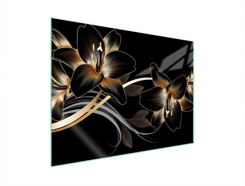 GLASSCHUTZPLATTE FÜR HERD 70x52 ORCHIDEE