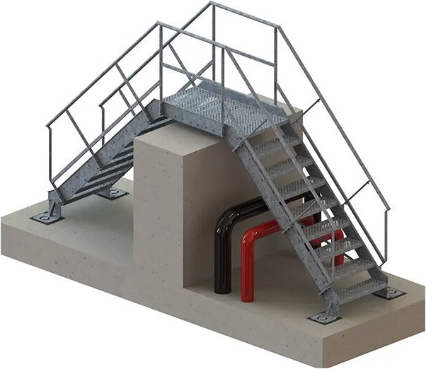 Saut de loup acier galvanisé 13 marches - Hauteur à franchir 2.50m - SDLAP4