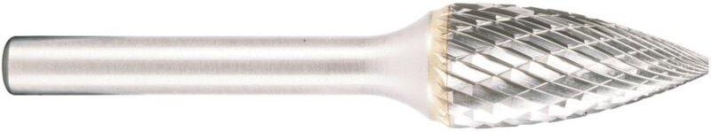 Projahn Hartmetallfräser, Form G Spitzbogen d1 6.3 mm, Schaftd. 3.0 mm Kreuzverzahnung