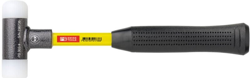 Pb Swiss Tools - Rückschlagfreier Hammer, mit Nylon-Einsätzen, Superglas-Stiel, 40 mm