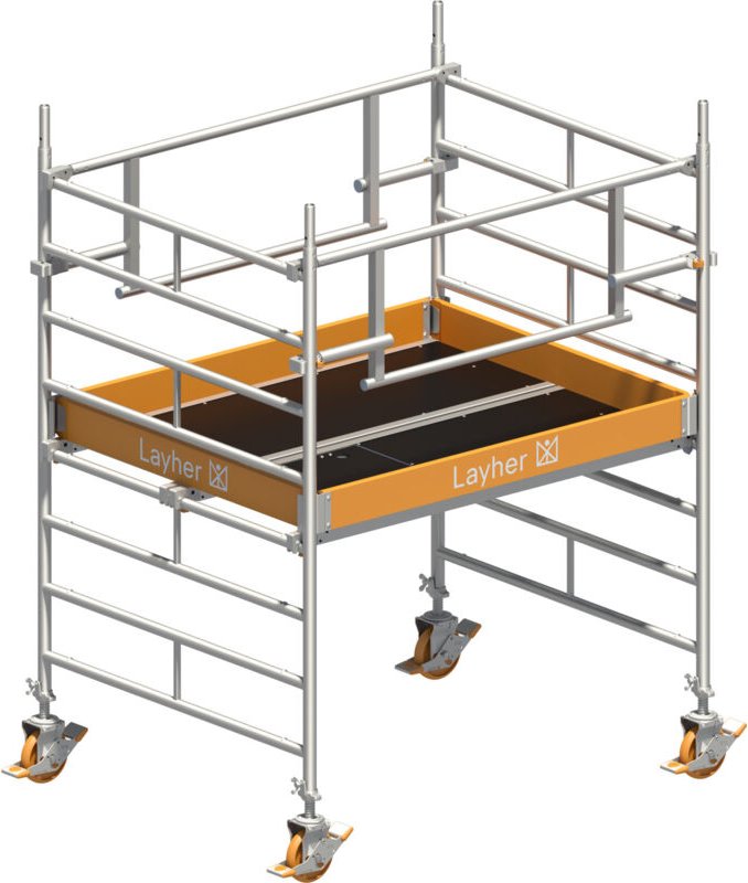 Layher Rollgerüst Uni Kompakt P2 Safety Plus mit Doppelgeländer 3,20m AH