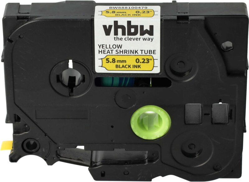 vhbw Schriftband-Kassette kompatibel mit Brother PT H500LI, H500, P700, P750W Etiketten-Drucker Schwarz auf Gelb, Schrum...