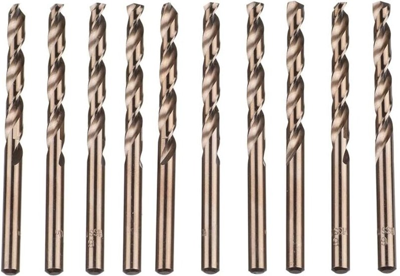 10-teiliges M35 HSS-Kobaltgold-Hochgeschwindigkeitsstahl-Spiralbohrer-Set für metrische Hochgeschwindigkeitsbohrer 6 mm ...