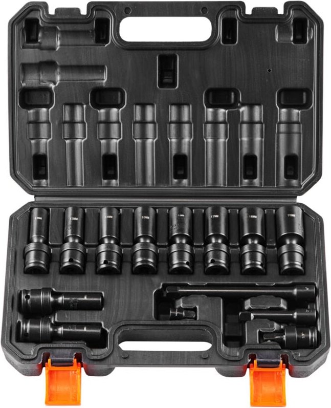 Drehbarer Schlagschrauber-Steckschlüsselsatz, 14-teiliger Universal-Steckschlüsselsatz – 3/8-Zoll-Antrieb, tief, metrisc...