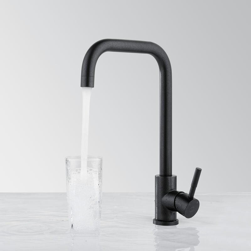 Thumbnail - Wasserhahn Küche Schwarz mit Glitzer 360° Drehbar Küchenarmatur aus Edelstahl Geeignet für Spülbecken Mischbatterie Arma...