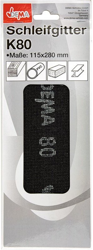 Dema - Schleifgitter Trockenbau Gitterleinen Schleifpapier Set 115 x 280 mm K80