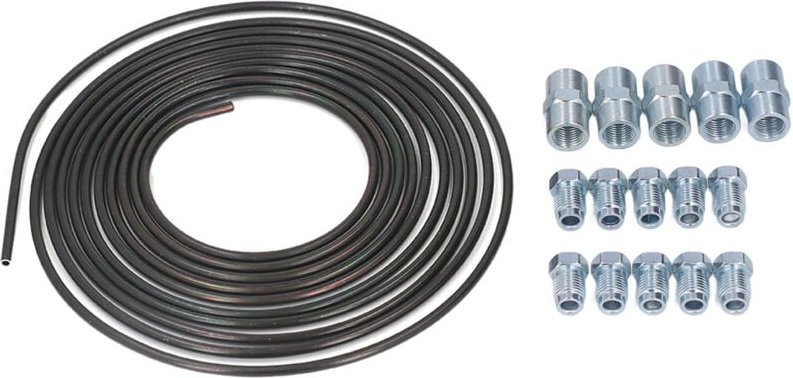 Jeffergarden 5 m PVF-beschichtetes Stahl-Bremsleitungsrohr-Set mit 4,75 mm Schraubenanschlüssen, universelle Kfz-Ersatzt...
