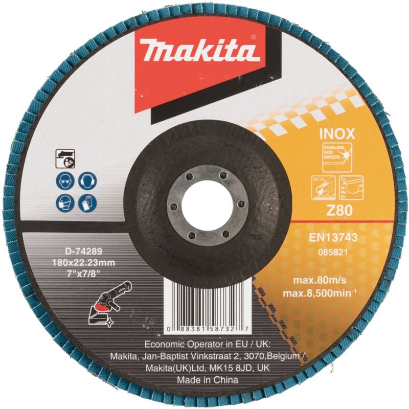 D-74289 Fächerschleifscheibe 180 (G80) Metall - Makita