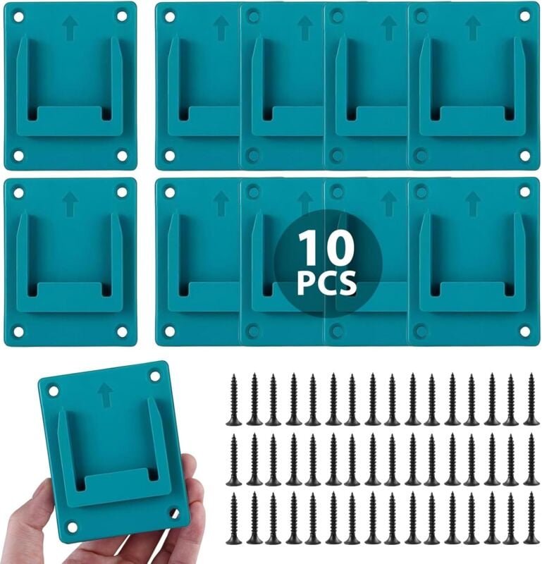 Thumbnail - 10 Stück Wandmontierter Werkzeughalter für Makita 18V, Wandmontierter Werkzeughalter mit 40 Schrauben, Maschinenhalter f...
