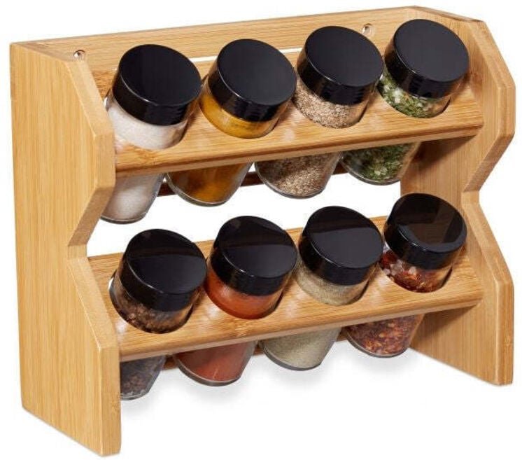 Gewurzregal aus bambus 8 gewurzdosen
