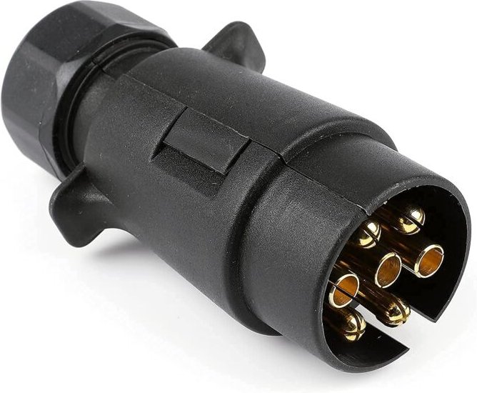 Anhängersteckdose 7-poliger Stecker 7-poliger Anhängerkupplungsstecker für Auto-Wohnwagen-Fahrradträger-Anhänger npterbl