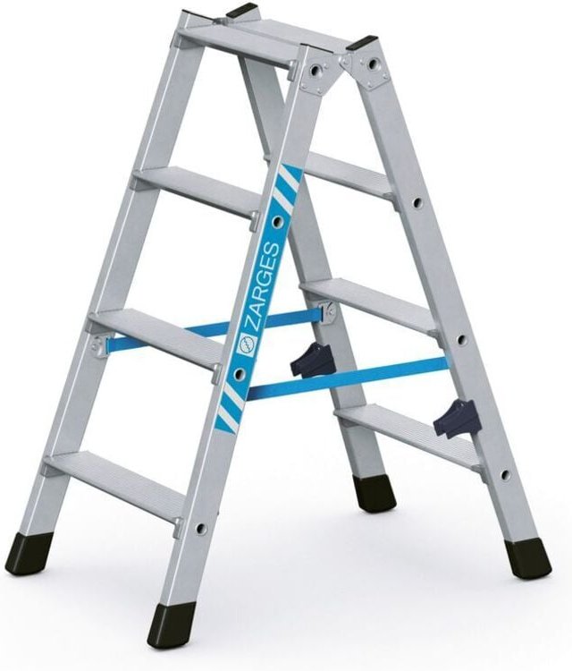 Nova b Stufen Stehleiter, beidseitig begehbar Zarges 42464 Arbeitshöhe: ca. 2,30