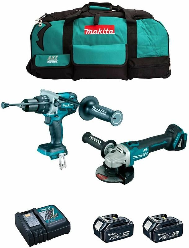 Makita - Kit MK210 (DHP481 + DGA504 + 2 x 5,0 Ah + DC18RC + LXT600)