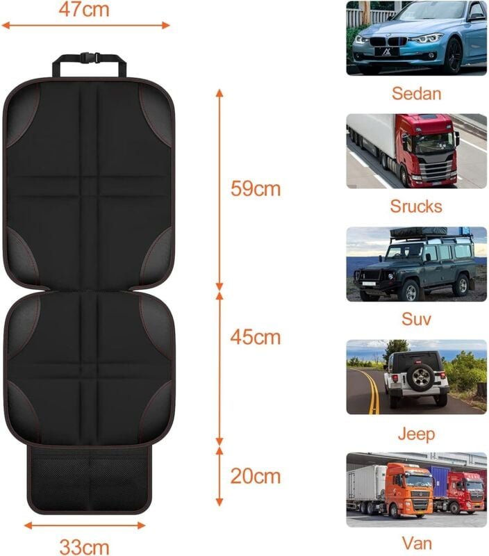 Thumbnail - 2-teiliger Autositzbezug, rutschfest mit Taschen, universeller wasserdichter Autositzbezug aus Oxford-Gewebe für Kinder,...