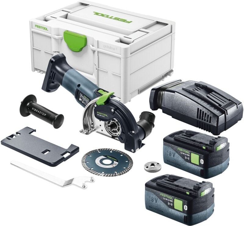 Festool DSC-AGC 18-125 FH EB-Basic Akku Freihandtrennsystem 18 V 125 mm Brushless + 2x Akku 5,0 Ah + Schnellladegerät + ...