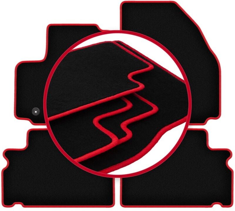 CARLUX-RED Autofußmatten für: Ford Galaxy MK2 Minivan (2006-2011)