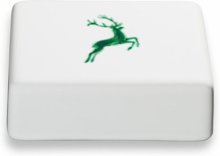 Gmundner Keramik - Grüner Hirsch, Oberteil Butterdose