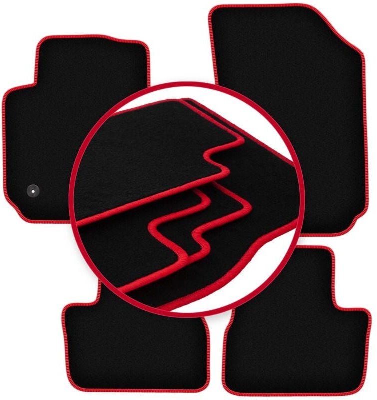 CARLUX-RED Auto-Fußmatten für: Citroen C4 Cactus Crossover (2014-2018)