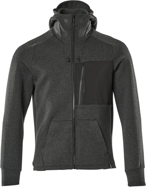 Mascot Kapuzensweatshirt ADVANCED mit Reißverschluss 17384 Gr. M schwarz-meliert