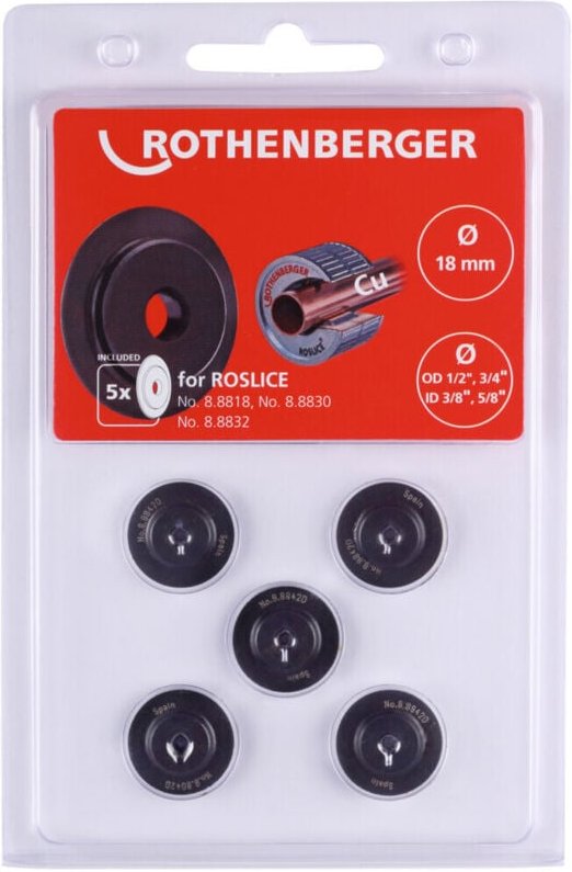 Schneidrad für roslice 18mm, 1/2-3/4", 5 Stück - 088842D - Rothenberger