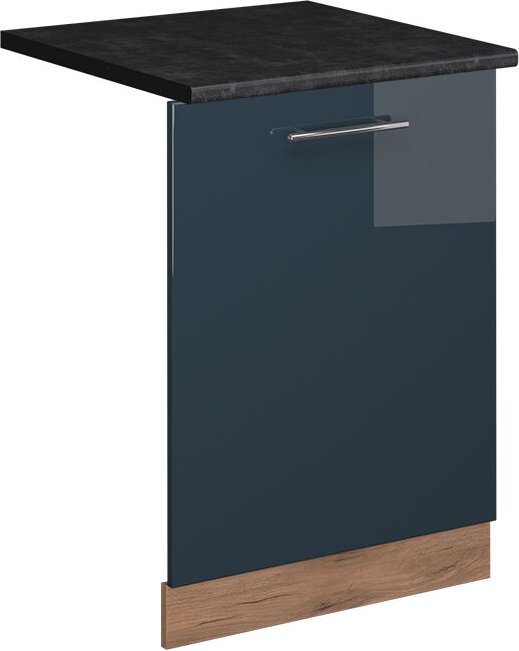 Vicco - Geschirrspülblende Fame-Line, Dunkelblau Hochglanz, 60 cm , ap Anthrazit