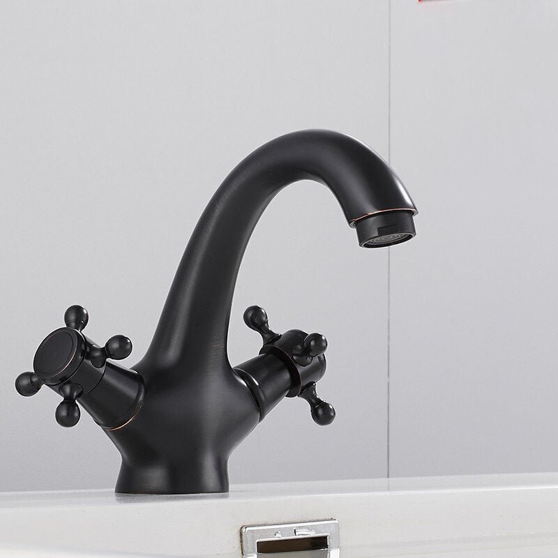 Thumbnail - Traditioneller viktorianischer Vollwaschbecken-Wasserhahn, Vintage-Kreuz-Doppelgriff-Badezimmerhahn (G1/2)