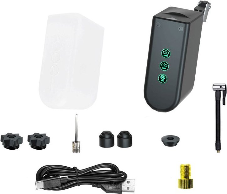 Tragbare Mini-Fahrradpumpe, Fahrradreifenpumpe mit automatischer Abschaltung, wiederaufladbarer 630-mAh-Typ-C-Akku