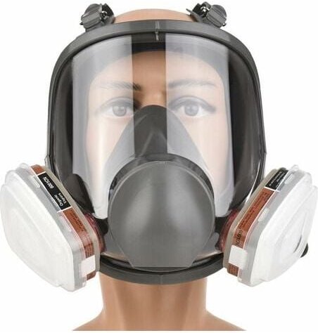 Vollgesichtsmaske Silikon-Vollgesichtsmaske Vollgesichtsmaske + Filterbox Filterbaumwolle 7-teiliges Set zur Vorbeugung ...