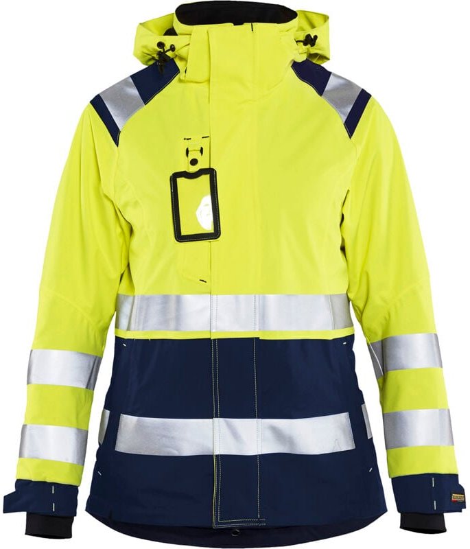 Arbeitsjacke aus Hardshell mit hoher Sichtbarkeit für Damen 4904 – Neon Gelb / Marine L