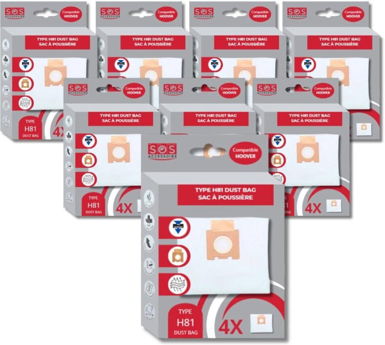 Ersatzteil - Satz mit 8 Kartons à 4 Mikrofasersäcke H81 - Hoover