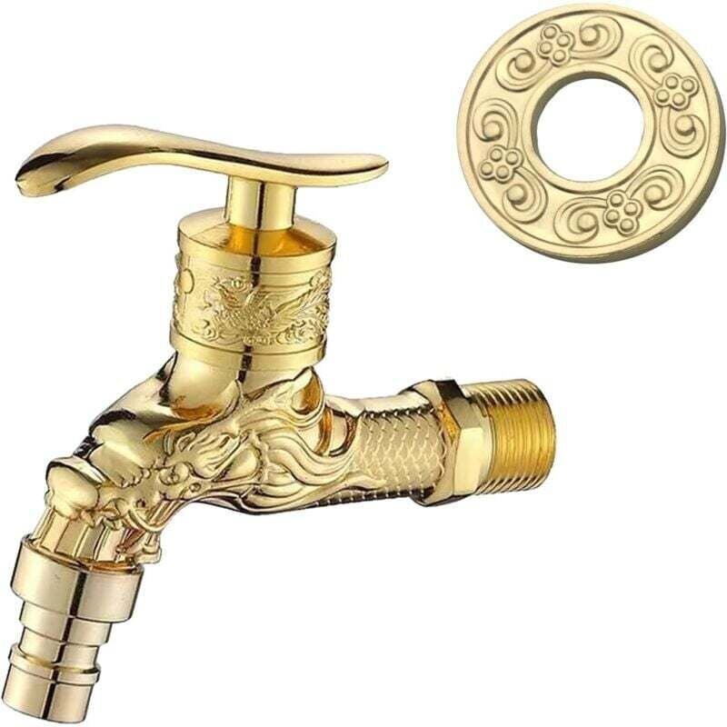Thumbnail - ZVD-Vintage Bronze Drachen geschnitzter Wasserhahn, antiker Kupfer Drachen geschnitzter Wasserhahn, für Badezimmer Küche...