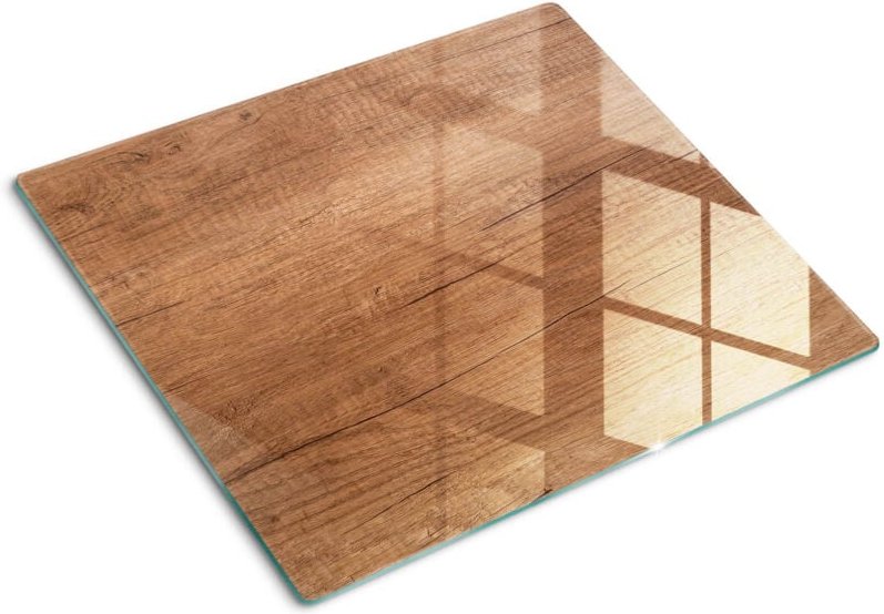Glasschneideplatten - Schneidebrett aus Glas - Herdabdeckplatten - Gehärtetes Glas – 60x52 cm - Holz