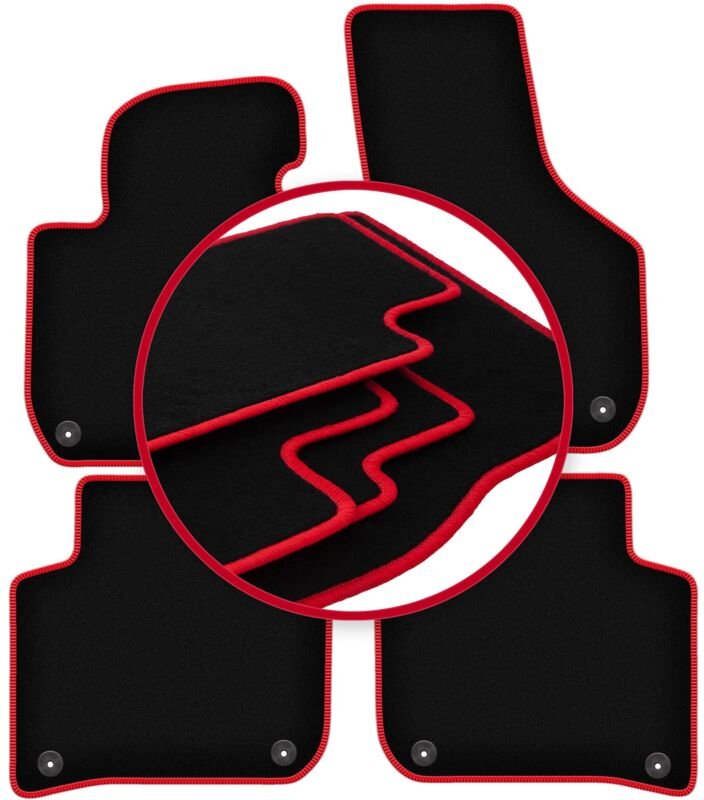 CARLUX-RED Autofußmatten für: Skoda Superb II Limousine, Kombi (2008-2015)