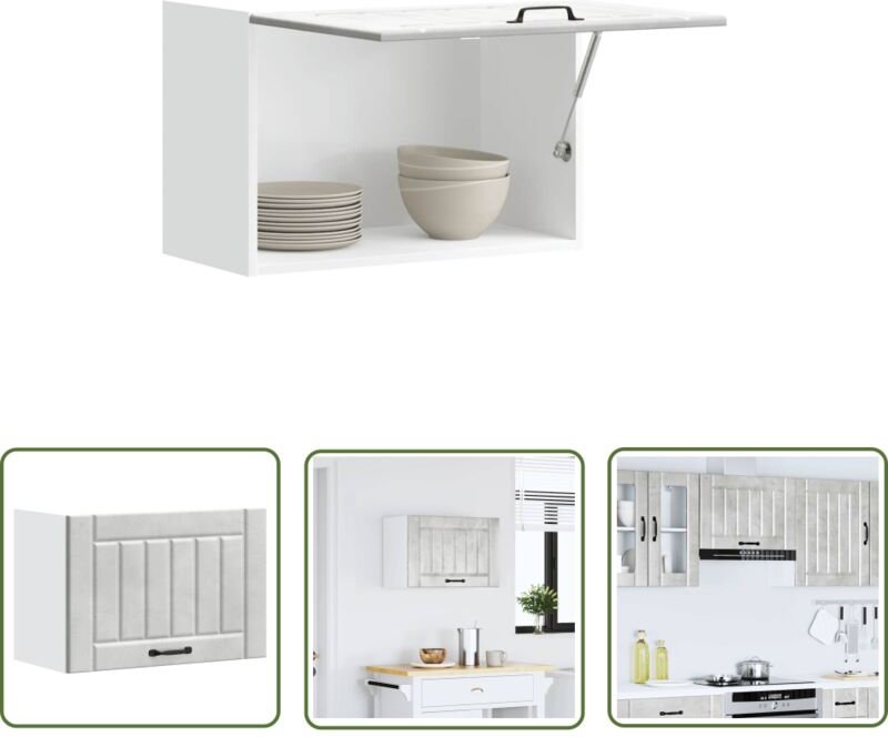 The Living Store - vidaXL Küchen-Hängeschrank Lucca Betongrau Holzwerkstoff