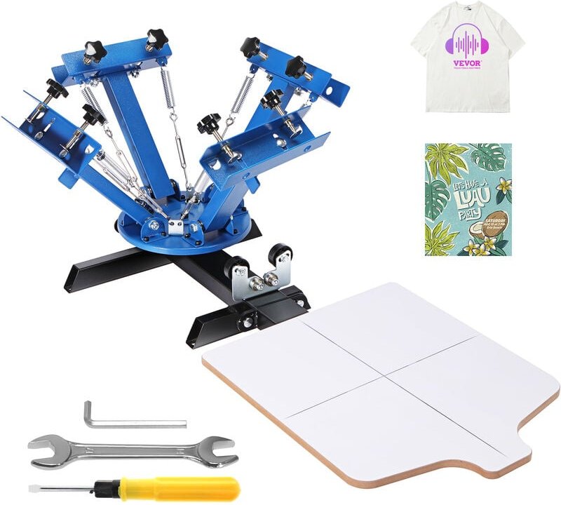 Vevor Siebdruckpresse T-Shirt Siebdruckmaschine 1 Farben + 1 Station, T-Shirtpresse, Hitzepresse Transferpresse diy Ausr...